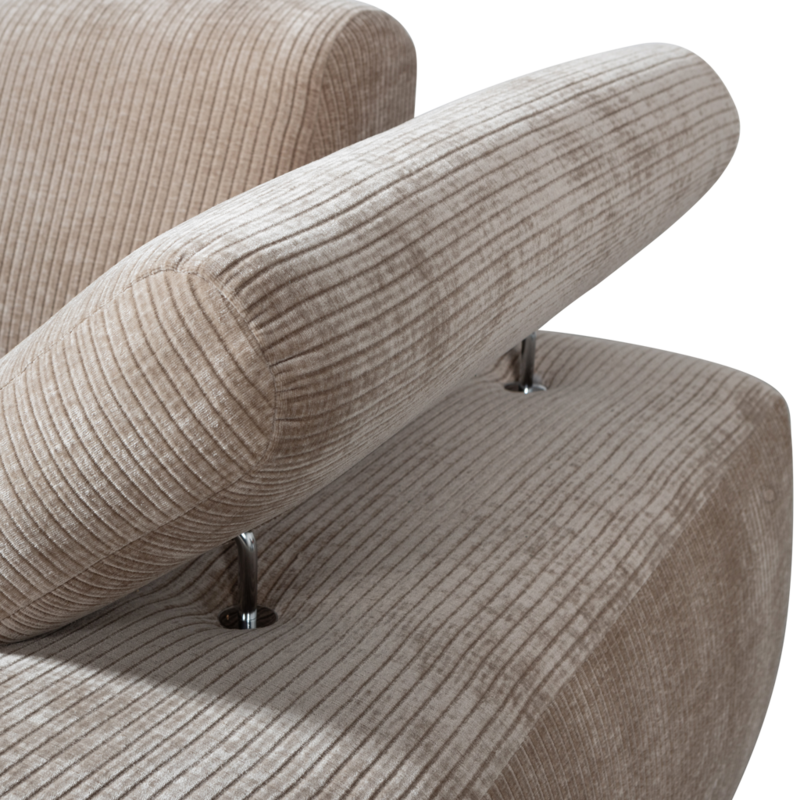 WOOOD-collectie Mojo Chaise Longue Element Rechts Geweven Ribstof Donkerzand