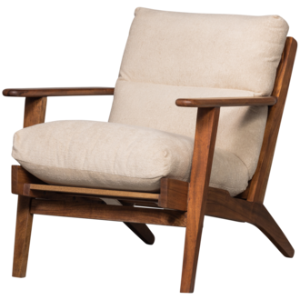 WOOOD Houston Fauteuil Bouclã‰/Hout Naturel