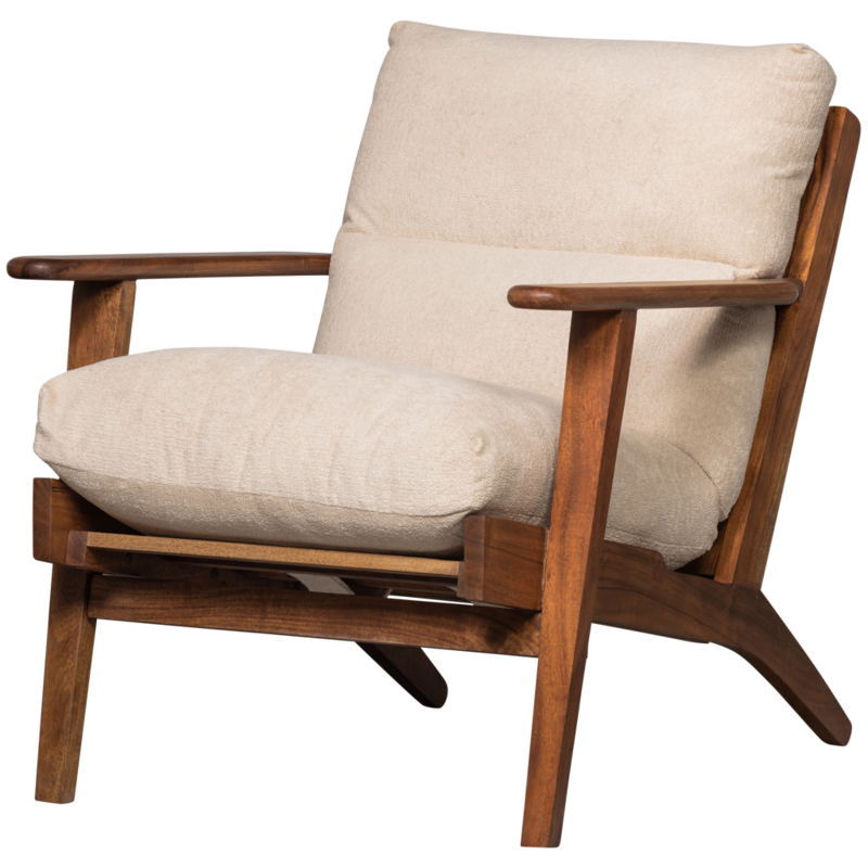 WOOOD-collectie Houston Fauteuil Boucle  Hout Naturel