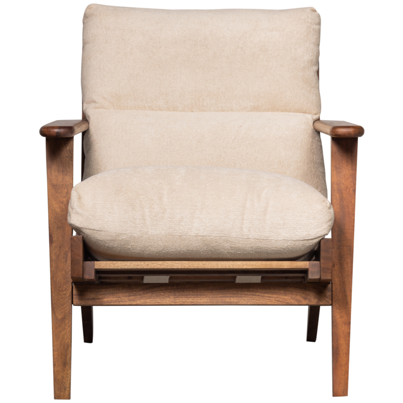 WOOOD-collectie Houston Fauteuil Bouclã‰/Hout Naturel