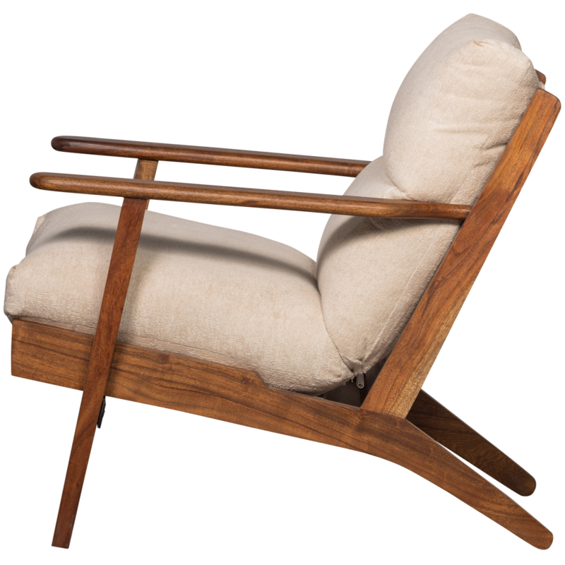 WOOOD-collectie Houston Fauteuil Boucle  Hout Naturel