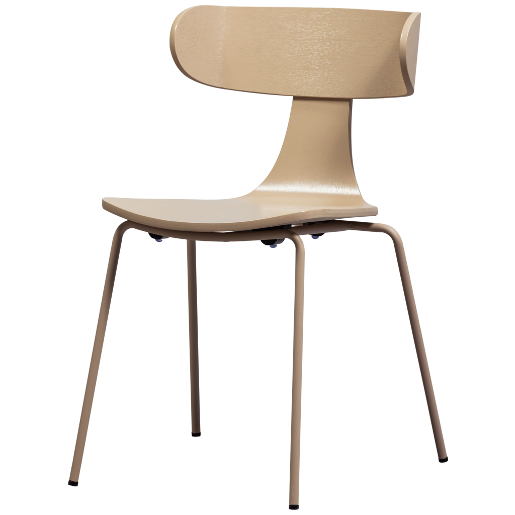 WOOOD-collectie Form Houten Stoel Met Metalen Poot Zand