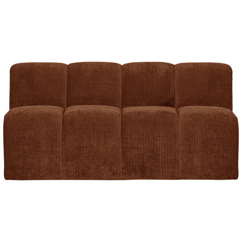 WOOOD-collectie Mojo Bankje 160Cm Met Rugleuning Geweven Ribstof Roest Bruin