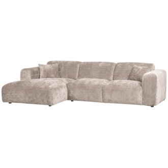 WOOOD Cloud Chaise Longue Links Geweven Chenille Naturel
