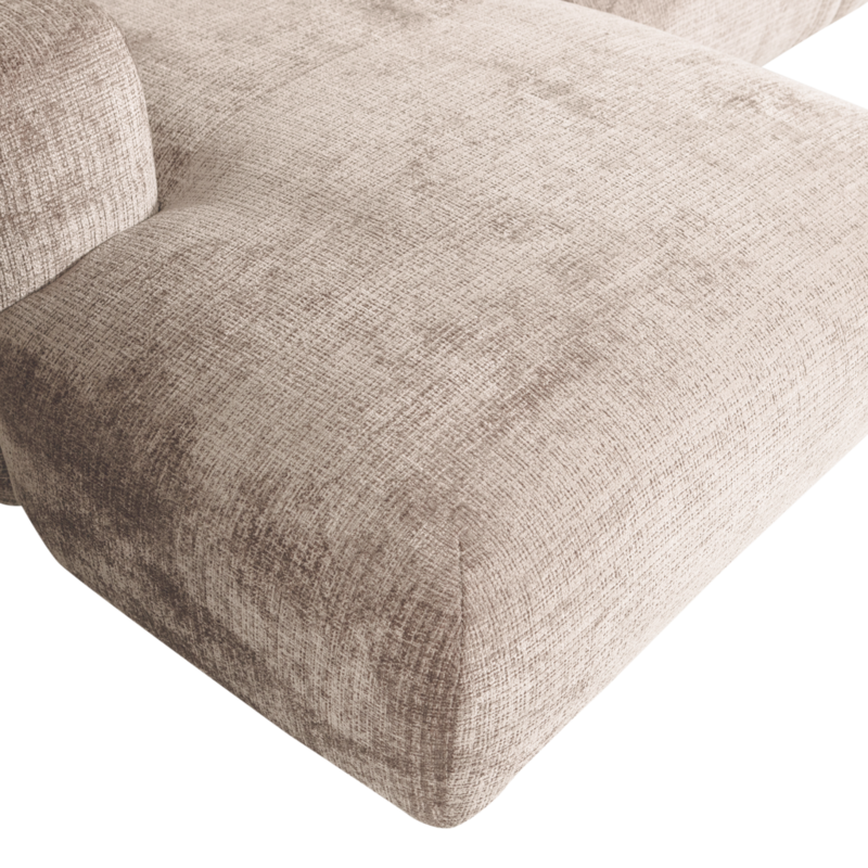 WOOOD-collectie Cloud Chaise Longue Links Geweven Chenille Naturel