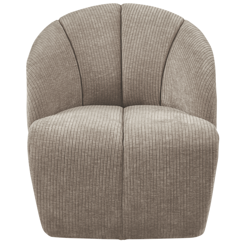 WOOOD-collectie Mojo Draaifauteuil Geweven Ribstof Donker Zand