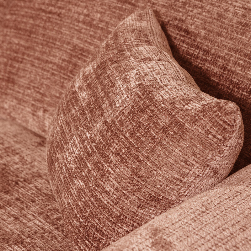 WOOOD-collectie Cloud Chaise Longue Links Geweven Chenille Terra