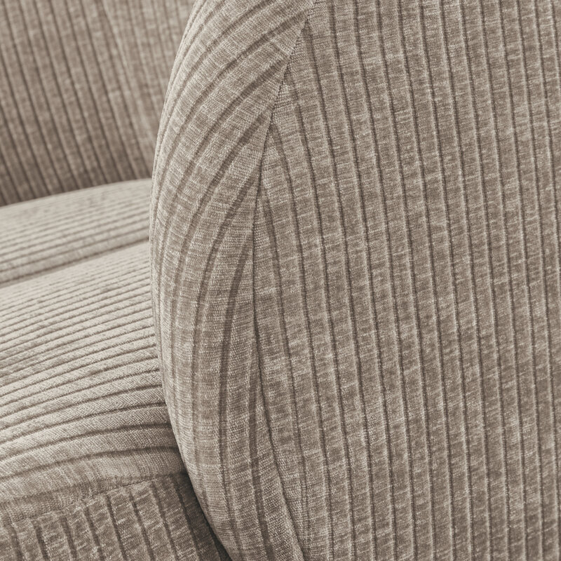 WOOOD-collectie Mojo Draaifauteuil Geweven Ribstof Donker Zand