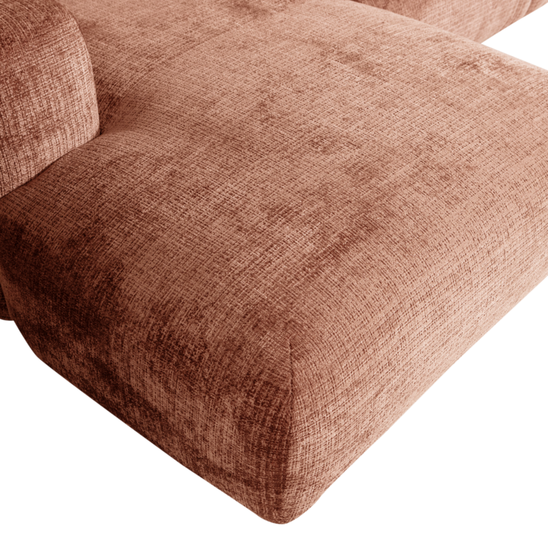 WOOOD-collectie Cloud Chaise Longue Links Geweven Chenille Terra