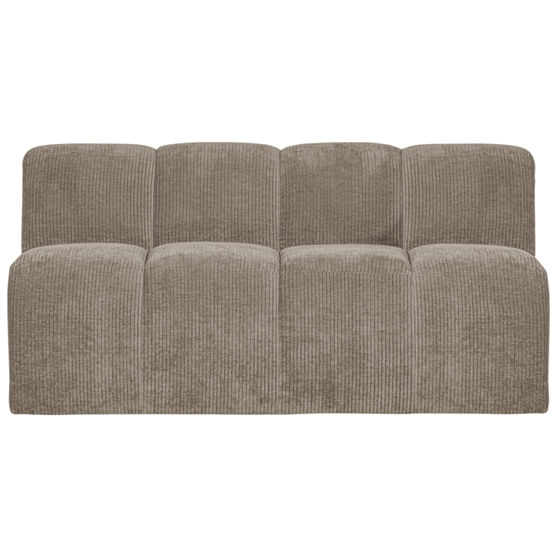 WOOOD-collectie Mojo Eetbankje 164Cm Met Rugleuning Geweven Ribstof Donker Zand