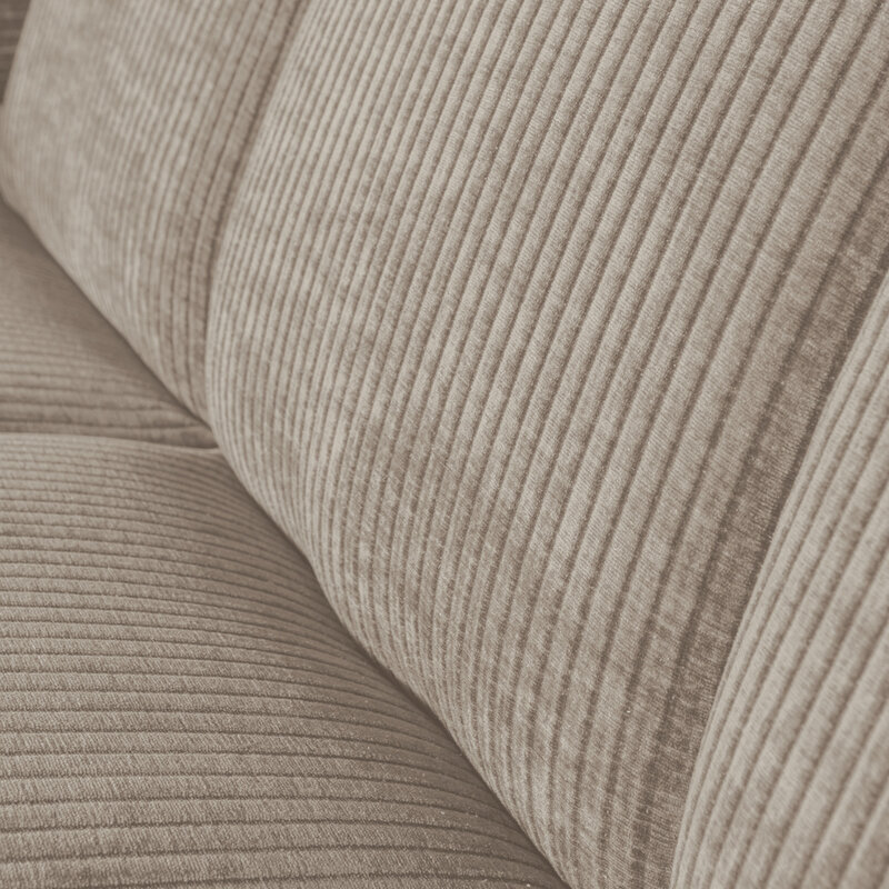 WOOOD-collectie Mojo Bankje 160Cm Met Rugleuning Geweven Ribstof Donker Zand