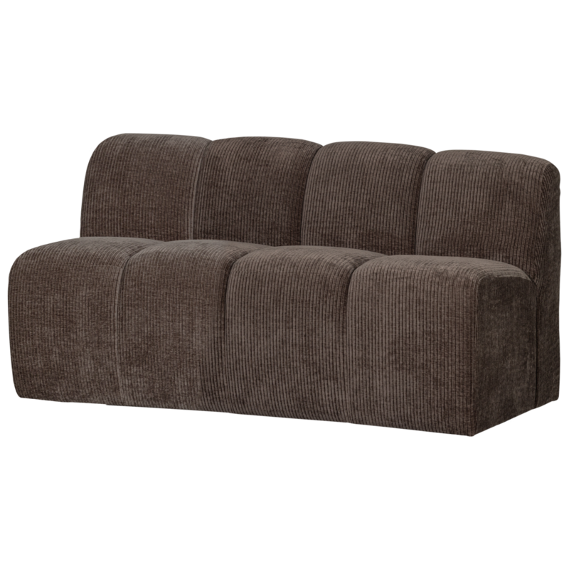 WOOOD-collectie Mojo Bankje 160Cm Met Rugleuning Geweven Ribstof Bruin