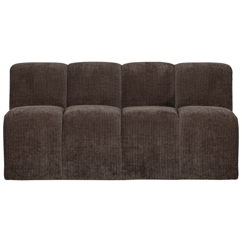 WOOOD-collectie Mojo Bankje 160Cm Met Rugleuning Geweven Ribstof Bruin