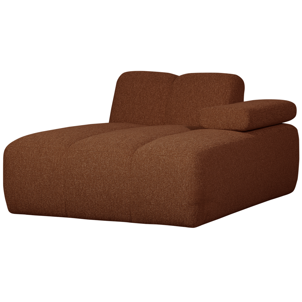 WOOOD-collectie Mojo Chaise Longue Element Rechts Boucle Roest Bruin Melange