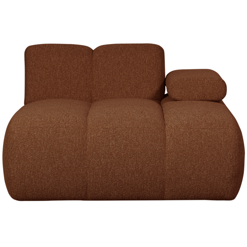 WOOOD-collectie Mojo Chaise Longue Element Rechts Boucle Roest Bruin Melange