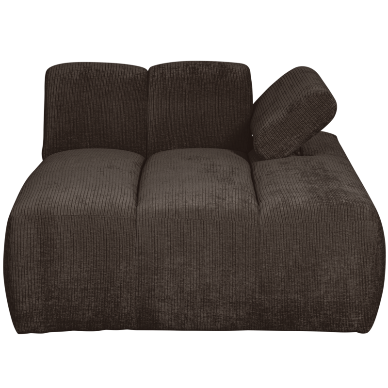 WOOOD-collectie Mojo Chaise Longue Element Rechts Geweven Ribstof Bruin