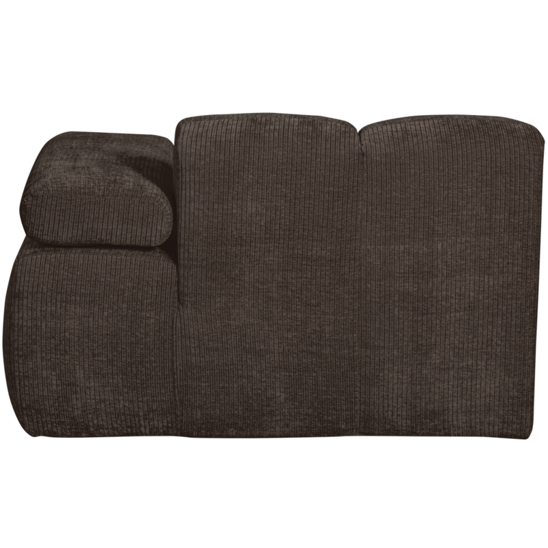 WOOOD-collectie Mojo Chaise Longue Element Rechts Geweven Ribstof Bruin