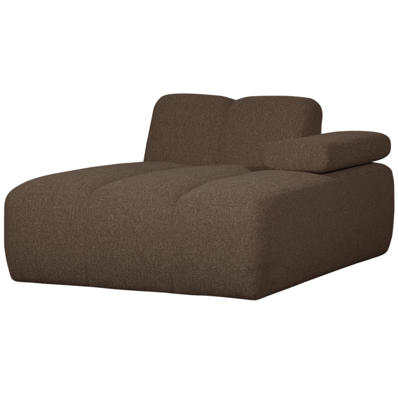 WOOOD-collectie Mojo Chaise Longue Element Rechts Boucle Bruin Melange