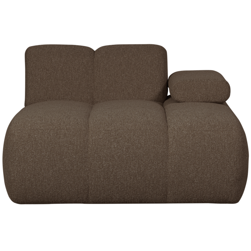 WOOOD-collectie Mojo Chaise Longue Element Rechts Boucle Bruin Melange