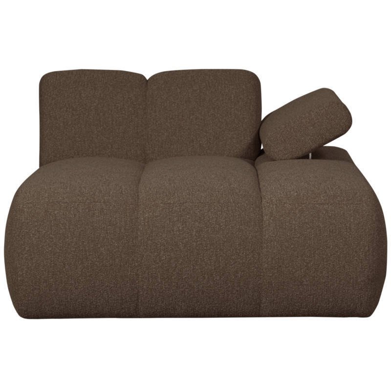 WOOOD-collectie Mojo Chaise Longue Element Rechts Boucle Bruin Melange