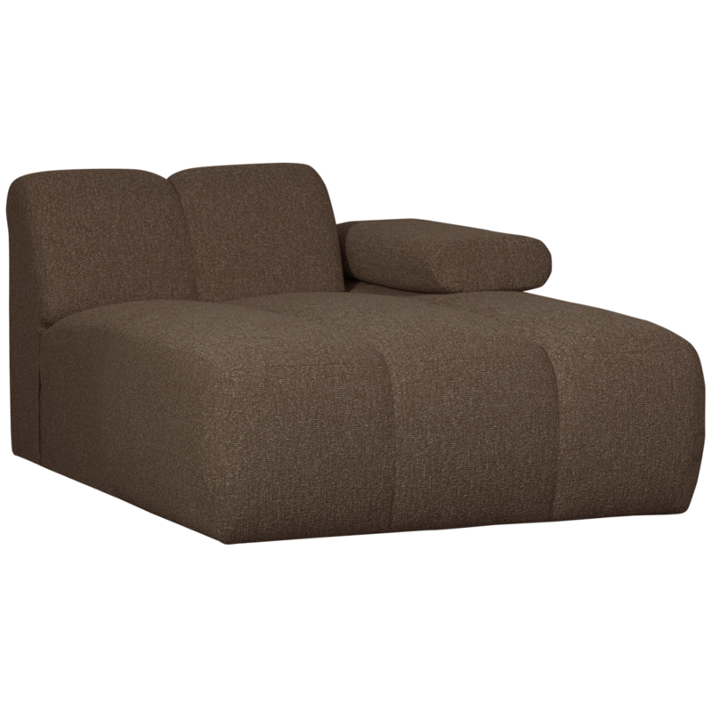 WOOOD-collectie Mojo Chaise Longue Element Rechts Boucle Bruin Melange