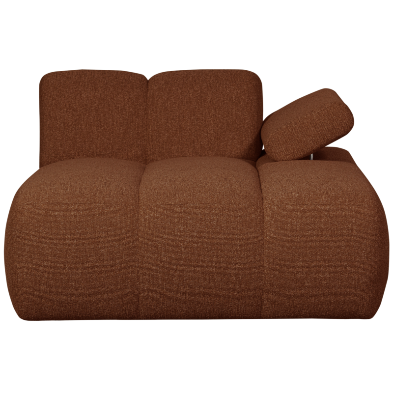 WOOOD-collectie Mojo Chaise Longue Element Rechts Boucle Roest Bruin Melange