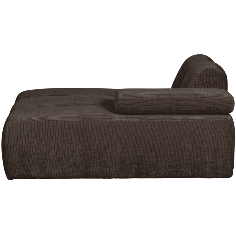 WOOOD-collectie Mojo Chaise Longue Element Rechts Geweven Ribstof Bruin