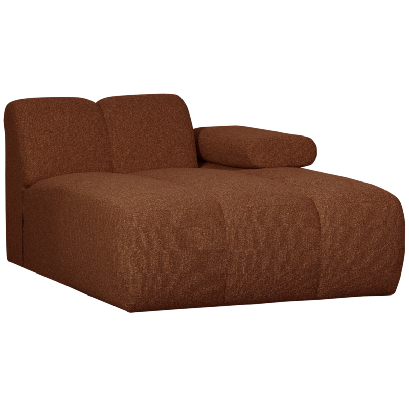 WOOOD-collectie Mojo Chaise Longue Element Rechts Boucle Roest Bruin Melange