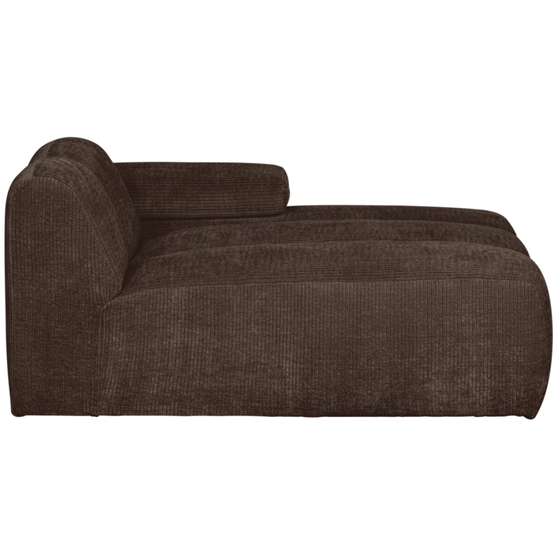 WOOOD-collectie Mojo Chaise Longue Element Rechts Geweven Ribstof Bruin