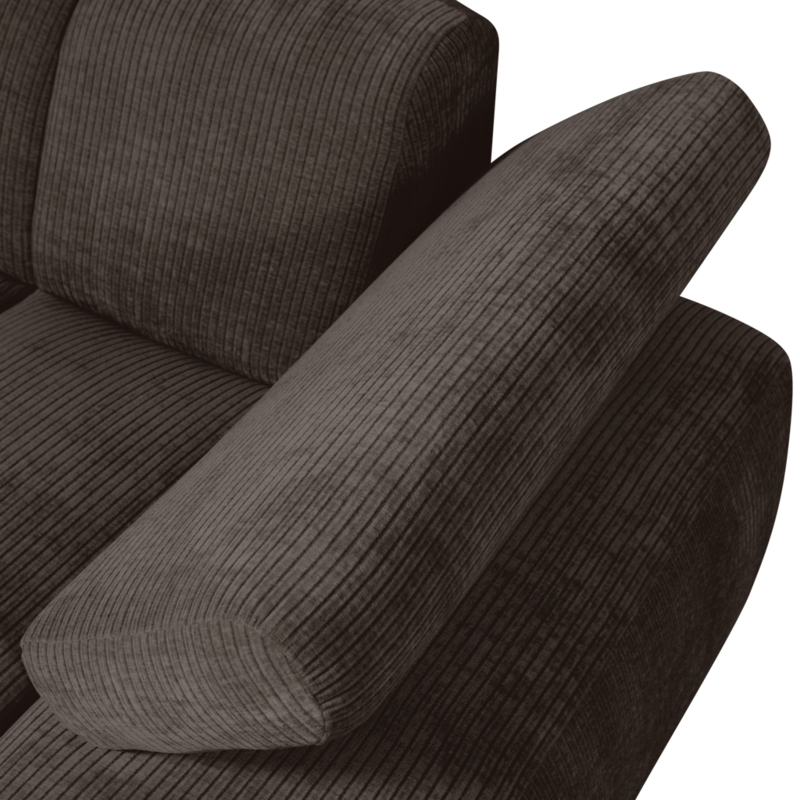 WOOOD-collectie Mojo Chaise Longue Element Rechts Geweven Ribstof Bruin