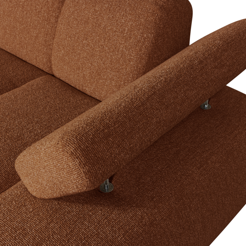 WOOOD-collectie Mojo Chaise Longue Element Rechts Boucle Roest Bruin Melange