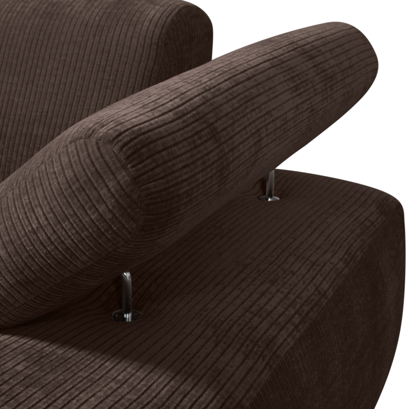 WOOOD-collectie Mojo Chaise Longue Element Rechts Geweven Ribstof Bruin