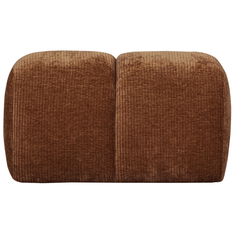WOOOD-collectie Mojo Poef 45X80X60Cm Geweven Ribstof Roest Bruin
