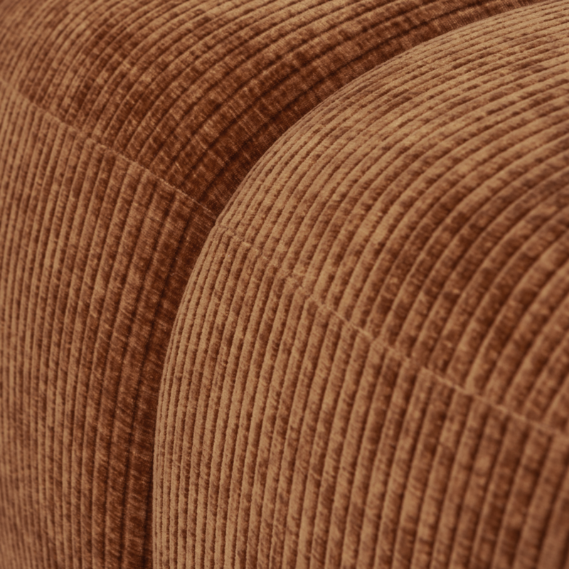 WOOOD-collectie Mojo Poef 45X80X60Cm Geweven Ribstof Roest Bruin