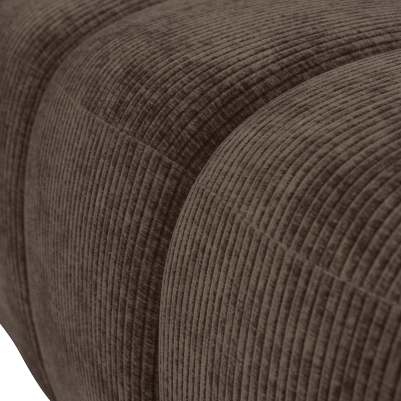 WOOOD-collectie Mojo Bankje 160Cm Geweven Ribstof Bruin