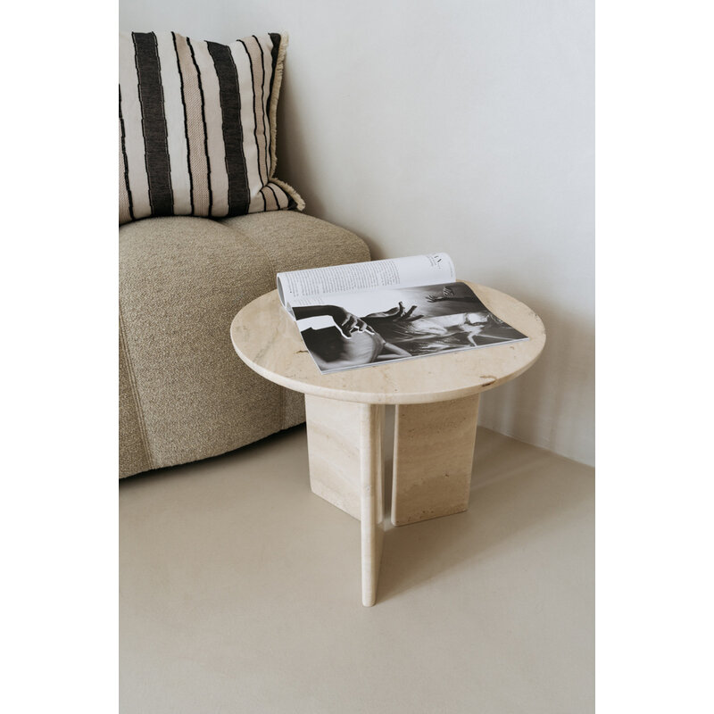 Studio Femme home-collectie Travertin marmer bijzettafel Jade