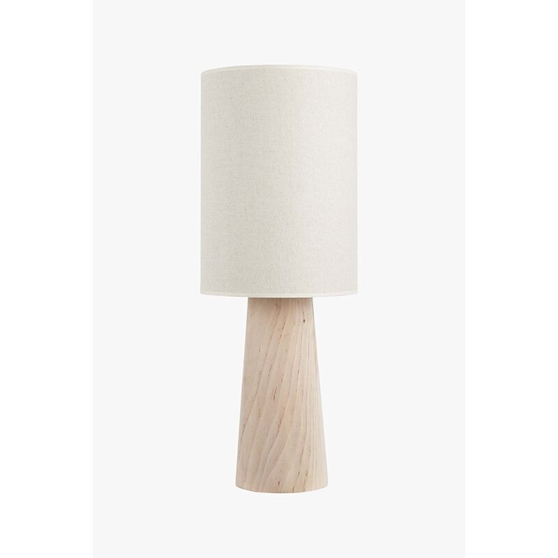 Studio Femme home-collectie Exclusieve tafellamp Fay met houten voet en linnen kap