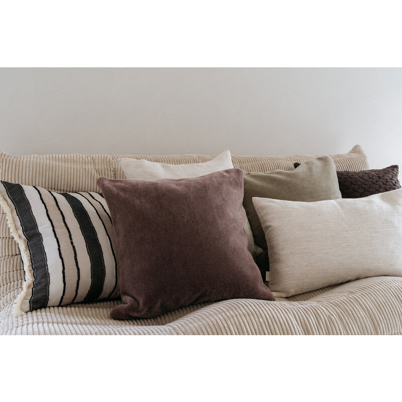 Studio Femme home-collectie Biologisch katoenen jacquard gestreepte sierkussenhoes Holly 50x50 cm