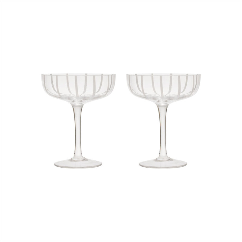 OYOY LIVING Mizu Coupe Glas  Set van 2  Helder