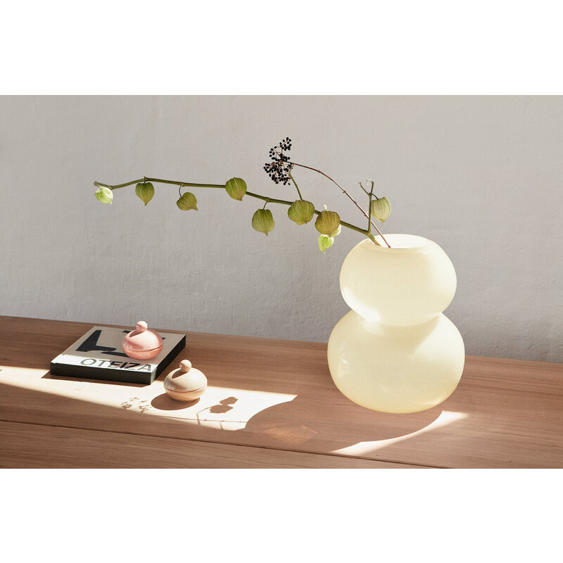 OYOY LIVING Glass Vase Large Vanilla