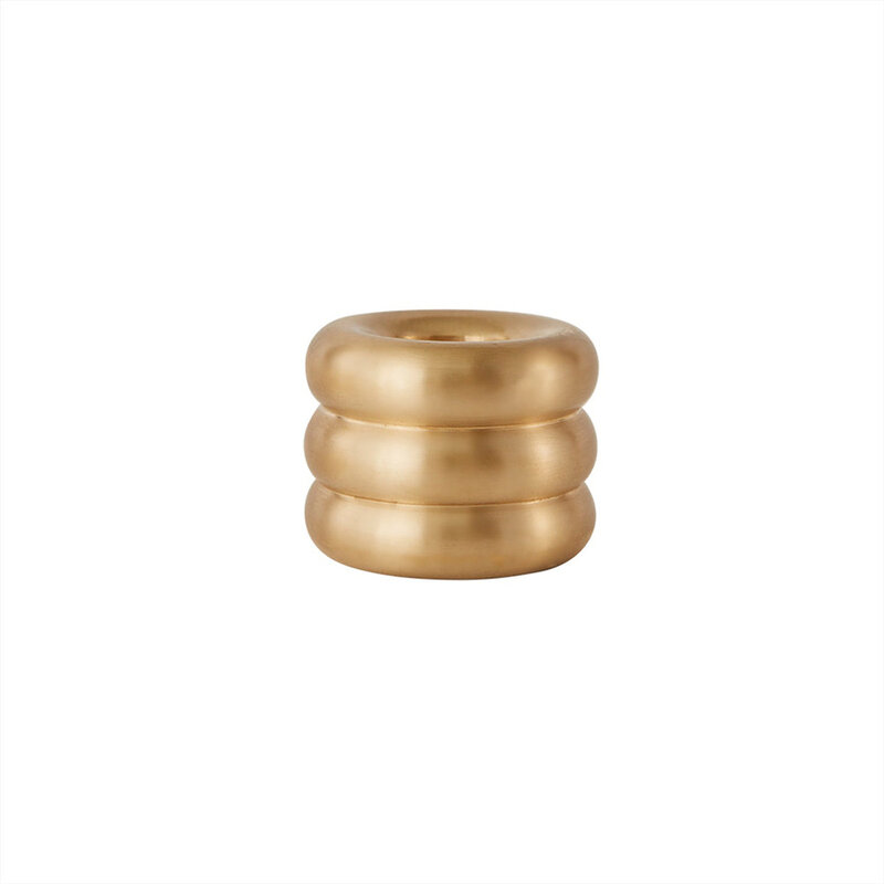 OYOY LIVING Candlestick Savi Solid Brass Brushed Brass