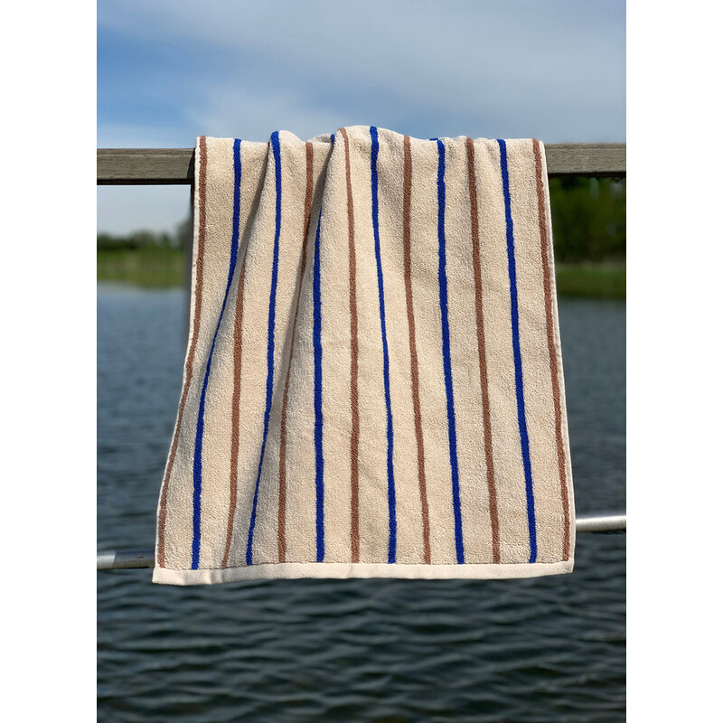 OYOY LIVING Towel Raita 100x150 cm Caramel / Optic Blue