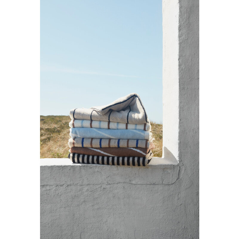 OYOY LIVING Towel Raita 100x150 cm Caramel / Optic Blue