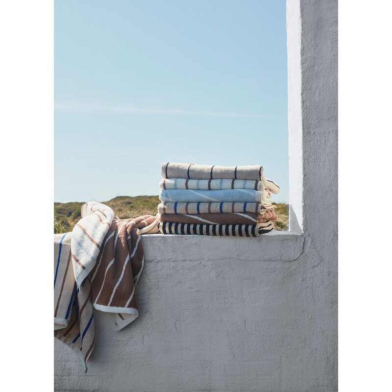 OYOY LIVING Towel Raita 100x150 cm Caramel / Optic Blue
