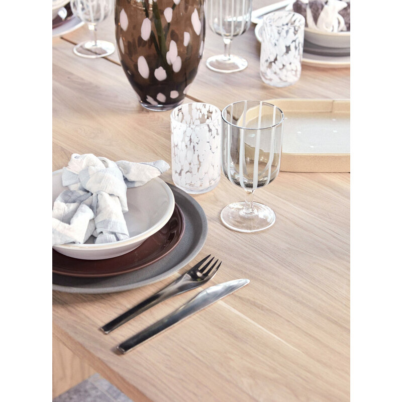 OYOY LIVING Dinerbord Yuka stone - set van 2