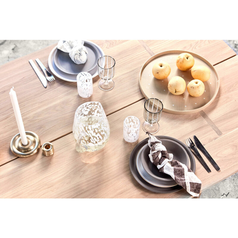 OYOY LIVING Dinerbord Yuka stone - set van 2