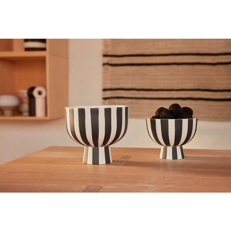 OYOY LIVING Toppu kom zwart-wit