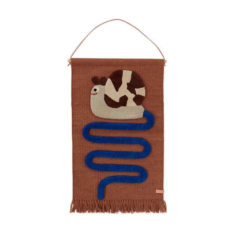 OYOY MINI-collectie Wandkleed Sally Snail On The Way  Optiek Blauw
