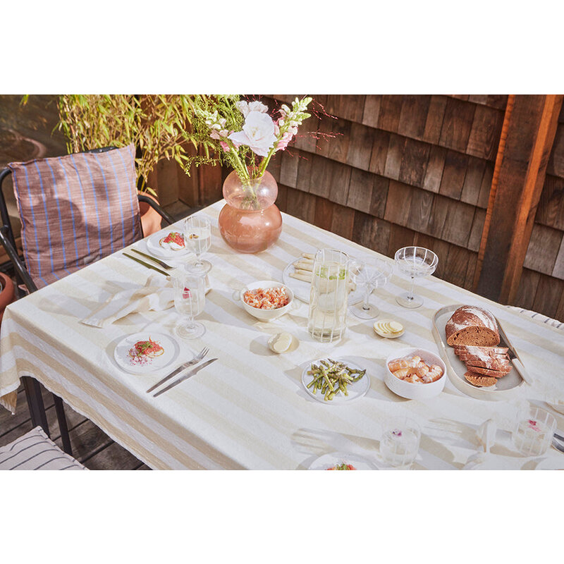 OYOY LIVING Striped Tablecloth 260x140 cm Vanilla