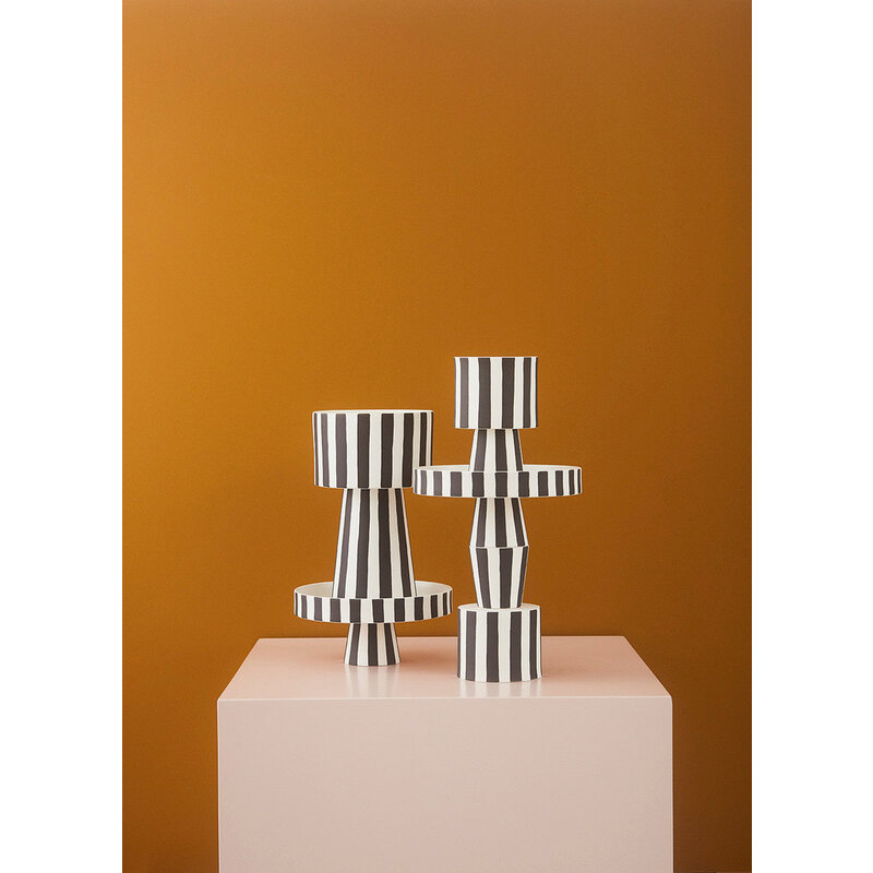 OYOY LIVING-collectie Toppu Pot klein wit / zwart